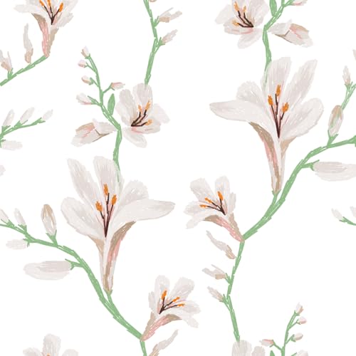 Papel tapiz de flores autoadhesivo y extraíble para renovar muebles de forma limpia 2