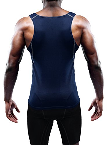 Image of NELEUS Men's 3 Pack Athletic Compression Under Base Layer Sport Tank Top