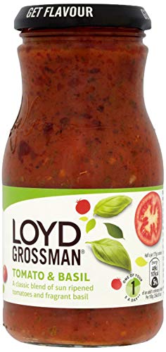Loyd Grossman Tomato and Basil Cooking Sauce, 350 g Jar (Pack of 1)