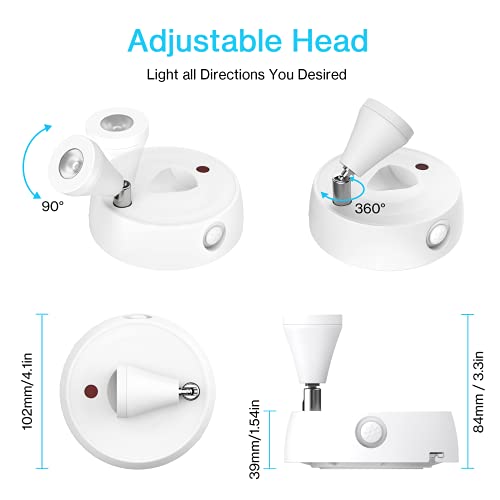 Image of Olafus Spot Lights Indoor 4 Pack, Wireless Spotlight Battery Operated, Dimmable LED Accent Light with Remote, 4000K Neutral White Small Uplights Battery Mini Spotlights for Display Painting Closet