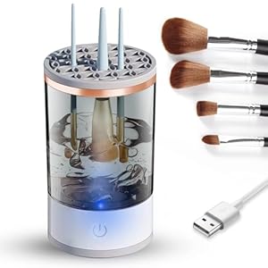 Makeup Brush Cleaner, USB Rechargeable Cosmetic Brush Cleaner, Electric Makeup Brush Cleaner Machine, Portable Make Up Brush Cleaner Tools for All Size Makeup Brushes
