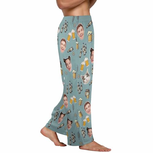 Personalized Pajama Pants for Men - Custom Photo Face Mens Lounge Sleep Bottoms - Funny PJ Pants2