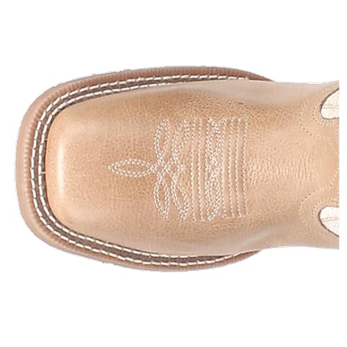 Laredo Sand White Lydia 11 inch Women's Leather Broad Square Toe Western Boots 56034