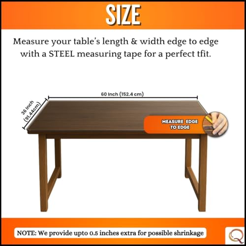Image of Qlarity Covers 1mm Slim Shield Table Covers, 60 x 30 Inch, 4 /6 Seater,Clear | PVC dining table cover designed for homes, restaurants and offices protects tables from spills, scratches, stains and heat