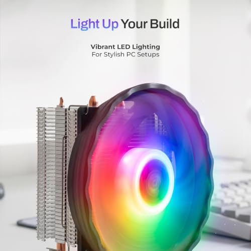 Image of EVM EnAero CPU Cooler Fan | 120mm | 1500 RPM | LED Lighting | Hydraulic Bearing | 3-Pin Connector | Low Noise Operation | Stable Cooling | Universal Intel & AMD Socket Support | 1 Year Warranty (R54)