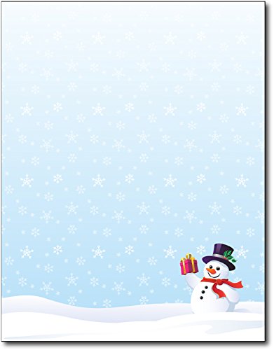Snowman Gift Holiday Stationery - 80 Sheets - 8.5