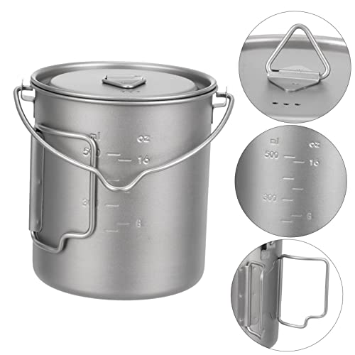 Clispeed 2Pcs Folding Cup Camping Mug Cup Camping Pot Titanium Mug Outdoor Pure Titanium Mug Grey Camping Coffee Mug #TOP3