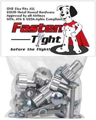 Kennel Hardware - Silver 12 Pack (12 Pairs of Nuts Bolts) Pet Carrier Metal Replacement Fasteners