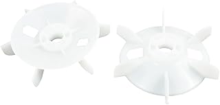 Aexit 2Pcs Y80-4.6 Electrical equipment 19mm Inner Dia 6 Vanes Impeller White Plastic Motor Fan Vanes Wheel for 0.75KW Motor
