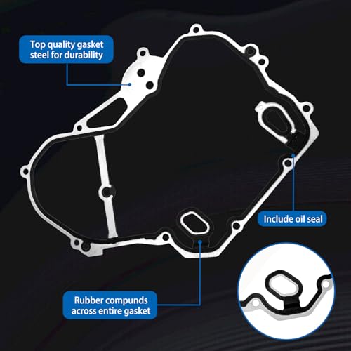 Image of 24435052 Timing Cover Gasket Set Compatible with 2.0L-2.4L Chevy Cobalt, Equinox, HHR, Malibu,Impala,Orlando,Captiva Sport /GMC Terrain /Buick Regal,Allure, Verano /Pontiac /Saturn Replace#TCS46079