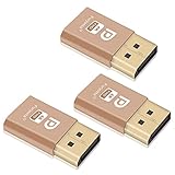 DispalyPort ヘッドレス ゴースト ディスプレイエミュレータ ブルーライト付き PC 4K DP ダミープラグ (ヘッドレス対応 1080(60Hz)～3840 x 2160(17Hz)) 3点