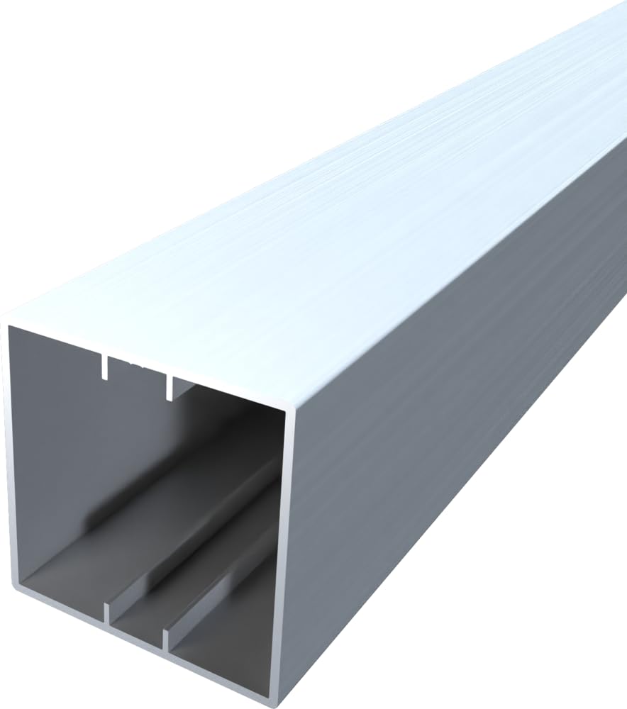 FaiX3.it - Quadratisches Hohlprofil 51x51x2 mm aus Aluminium, silber eloxiert, Länge 2000 mm