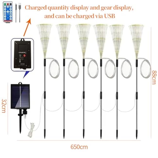 Fireworks Lights Solar Ground Inserted Warm Light Atmosphere Decorative Lights DIY Path Light