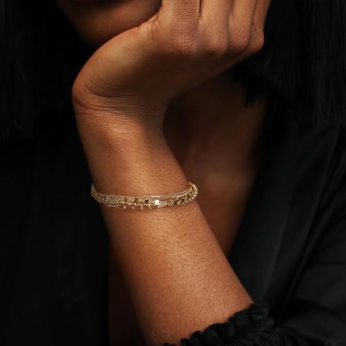 FANZE Paperlip Bracelets for Women Cubic Zircon 14k Gold Plated Chain Bracelets Charm Jewelry Gift for Wedding Birthday Party Prom Chrismas4