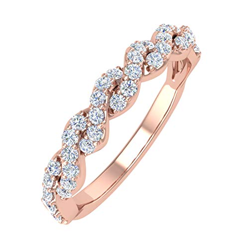 1/3 Carat Diamond Twisted Wedding Band Ring in 10K Gold