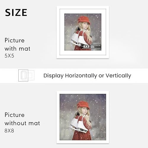 Image of Art Street Premium Photo Frame for living room, Classic Aesthetic Design Photo Frames for Photograph, Art Work, Kids Room Set of 6 (8x8 Inch, White)