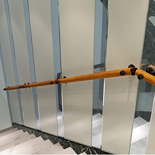 Rampe d'escalier en bois 2,4 m avec kit complet de support mural - 2