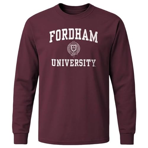 Barnesmith Fordham University Rams Long Sleeve Adult Unisex T-Shirt, Heritage, Maroon, Small
