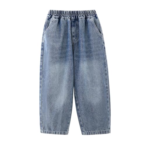 Jean garçon confortable pour l'école : pantalon baggy délavé mode