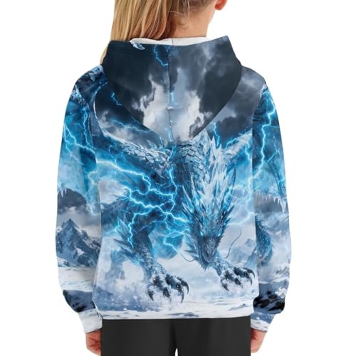 Image of WELLFLYHOM Boys Hooded Sweatshirts Hoodie Pullover Cool Graphic Crewneck Blouses Size 6-16