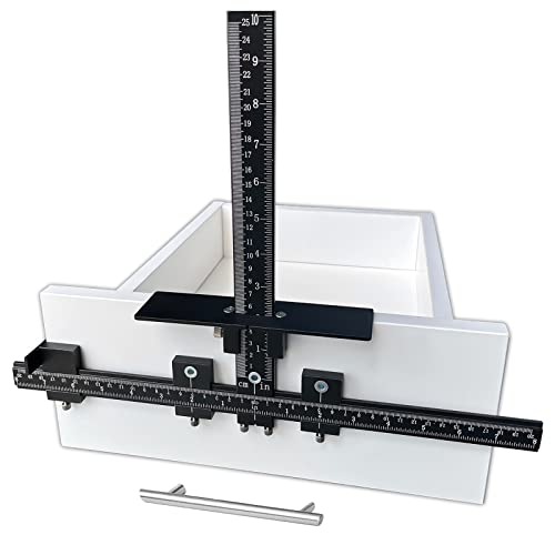 Cabinet Hardware Jig, Forzolit Aluminum Alloy Adjustable Drill Guide Accurate Installation of Door and Drawer Front Handles Pull Wood Drilling Dowelling Tools Set Knobs Punch Locator Templates Tool