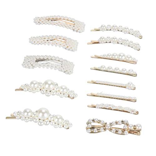 Grampos de Cabelo Decorativos de Pérolas, Acessórios de Cabelo Femininos Elegantes, Presilhas de Cab