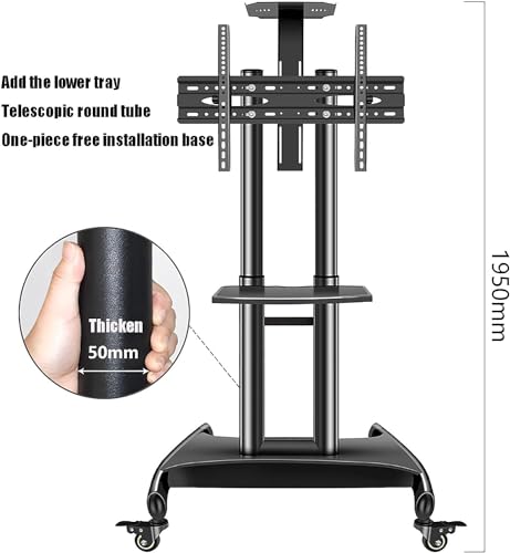 Soporte móvil para TV con ruedas giratorias 32-75 pulgadas miniatura 5