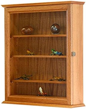 African Mahogany Curio Display Case Cabinet *Made in the USA*