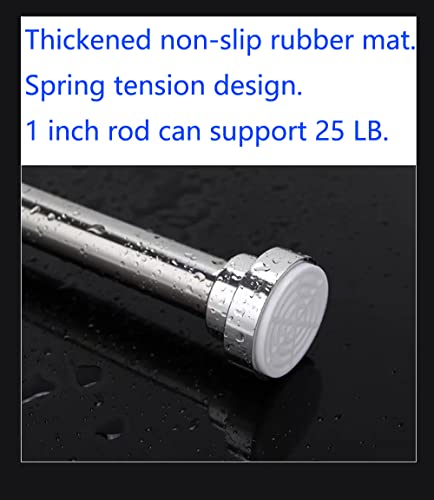 Shower Curtain Rod Tension-No-Drill For Bathroom - 41-74 Inch Adjustable Anti-Slip Shower Rod With Spring,Made Premium Stainless Steel And Rust-Proof #TOP3