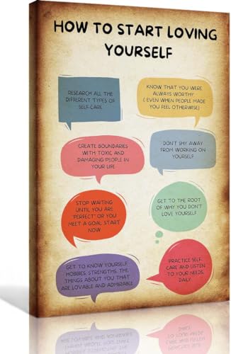 Jinbligt How To Start Loving Yourself Chart Poster Positive Mental