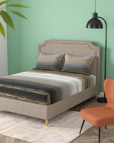 Image of Portico New York Super King Size Flat Bedsheet with 2 Pillow Covers Facets (Multicolor 1)