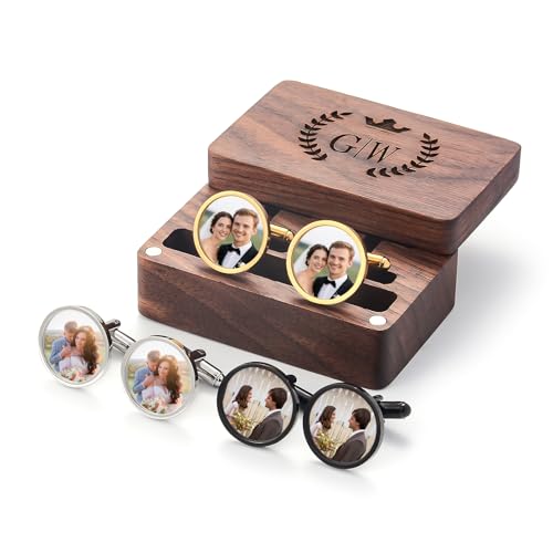 Mancuernillas personalizadas para hombre con fotos miniatura 3