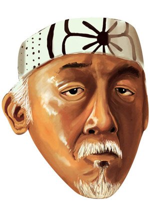 FoxyPrinting Mr Miyagi Celebrity Cardboard Party Face Mask Fancy Dress