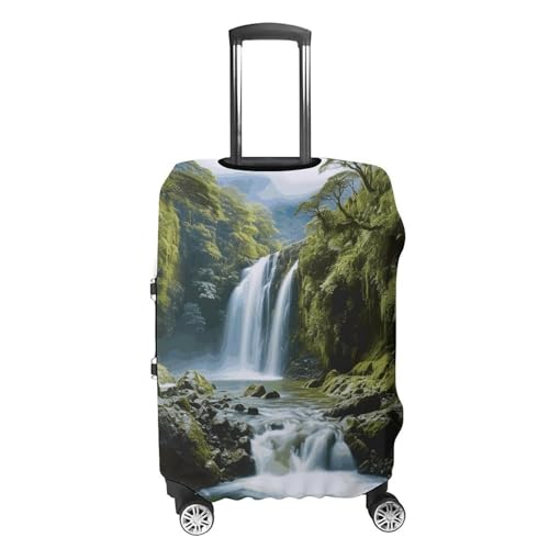 Waterfall Landscape Painting Printed Luggage Cover Protector, Fits 18-32 Inch Luggage4