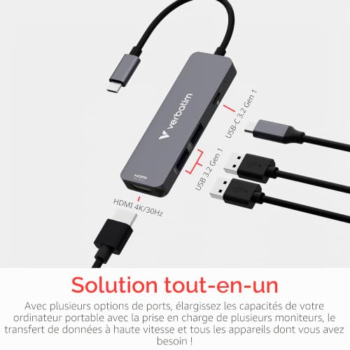 Verbatim 32155 hub & concentrateur USB 3.2 Gen 1 3.1 Gen 1 Type C 5000 Mbit/ - vue 7
