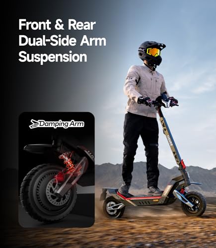 NAVEE XT5 Pro Electric Scooter, 30 mph Speed, 46.6 Miles Range, 2200W Peak Motor, Dual Damping Arm Suspension & Disc Brake, Fast Charging, Adults Teens, 12" Off-Road Tires, Heavy Duty - image 5