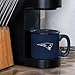 Rico Industries NFL New England Patriots Personalized 12oz. Speckle Camper Coffee Mug, Deep Laser Engraved Logo, Ceramic Camping Mug with Navy Body, Speckle Glaze