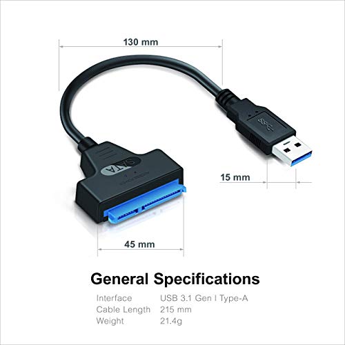 Cable SATA a USB 3.0 para discos 2.5" SSD y HDD miniatura 2