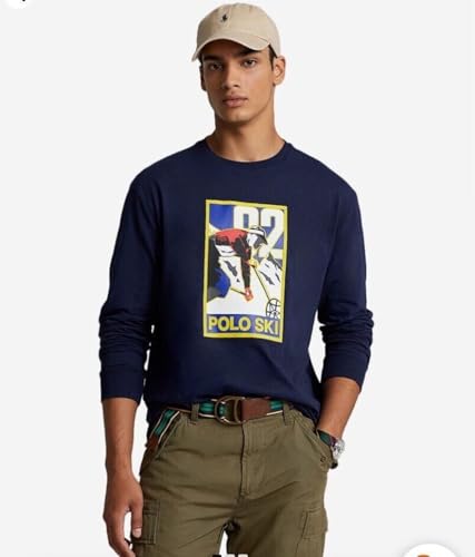 POLO RALPH LAUREN Men’s Polo Ski Cotton Long-Sleeve Tee (Navy, M)3