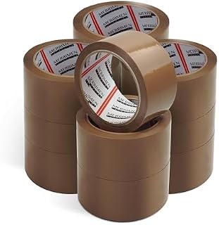 Merrimen Strong Heavy Duty Fragile Packaging Tape - 12 Rolls (48MM x 66M) - Secure Sticky Sealing Tape for Parcel Boxes, Moving Boxes & Large Postal Bags - Ideal for Long Term Storage