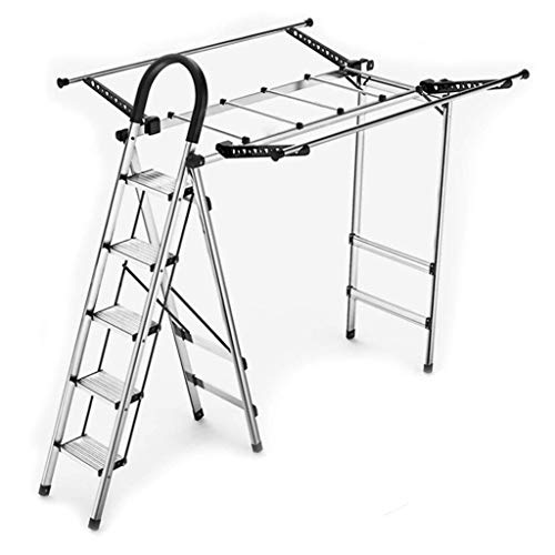 Wäschetrockner,Airer Kleidung Wäscheständer Multifunktionale Leiter Zusammenklappbar Airer Waschtrockner Trittleiter Profil Tragbare Trittleiter