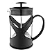 Café Olé cafetiere à piston en plastique et verre – noir, piston en acier inoxydable, 350ML, 3 demi-tasses