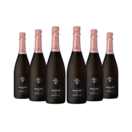 VAL D'OCA - Rosé Millesimato Brut - Prosecco DOC Rosé Millesimato Brut - 6 Bottiglie da 750 ml