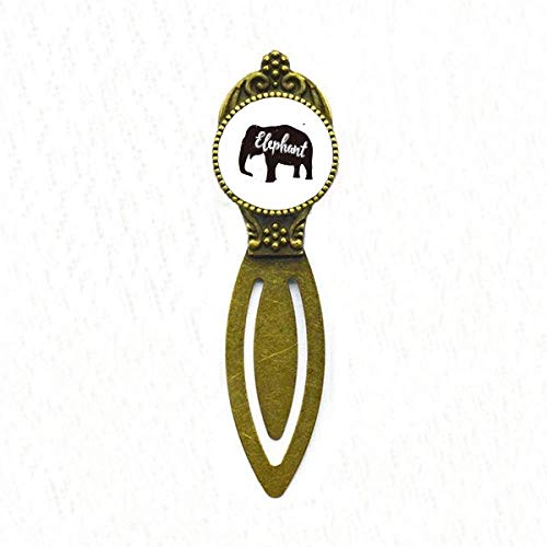 Marque-page éléphant noir et blanc : accessoire de lecture en métal rigide