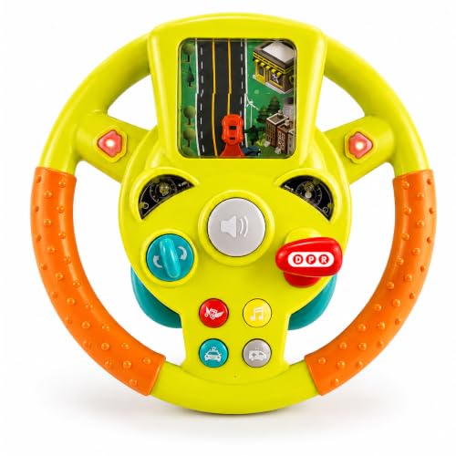 Image of Lifelong Kids Steering Wheel | Realistic Car Driving Simulator with LED Lights, Horn, Gear Lever, Turn Signals, Interactive Sounds & Music | Educational Pretend Play Toy for Boys, Girls 3-6 Yrs