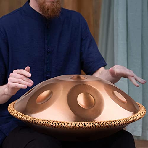 Handpan Drum de 12 notas, 22 pulgadas, acero inoxidable con bolsa suave, percusión armónica para sanación sonora, meditación personal, yoga, dorado miniatura 2