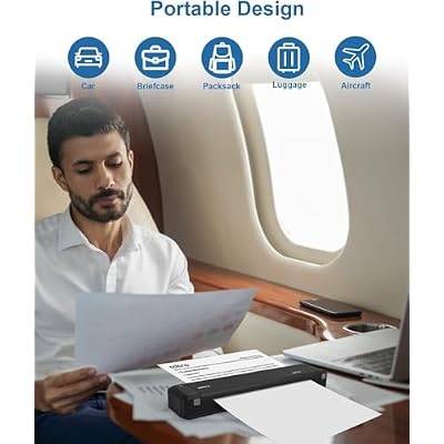 POLONO Portable Printer, MT800 2.0 Thermal Printer, Support 8.5 X 11 US Letter, Compatible with Android and iOS, Mobile Thermal Transfer Printer for Travel, Mobile Office and Home, Count