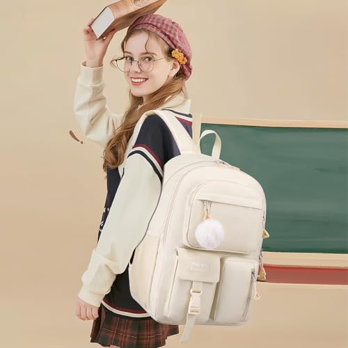 School Backpack Teen Girls Women,Cute Bookbag College Schoolbag with USB Port for Middle High School Students2