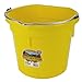 Miller Manufacturing P20FBYELLOW Plastic Flat Back Bucket for Horses, 20-Quart