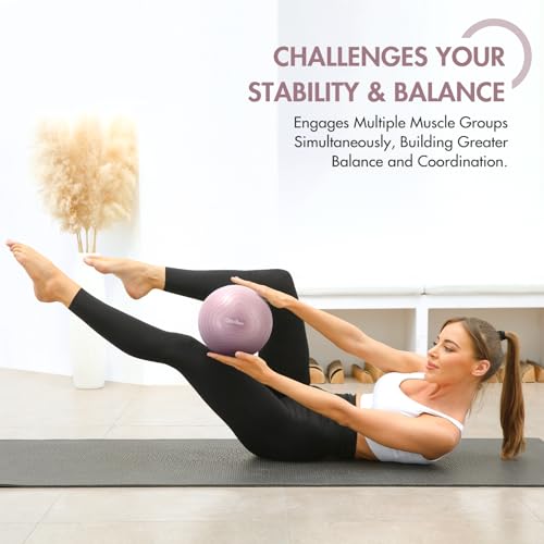 Image of Pilates Ball 9 Inch Core Ball, Small Exercise Ball Between Knees for Physical Therapy, Small Yoga for Pilates, Yoga and Core Training, Fitness for Workout at Home Gym and Office